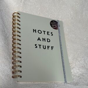Notes and Stuff Pastel Green & Gold Spiral Notebook Journal Doodle Sketch NWT